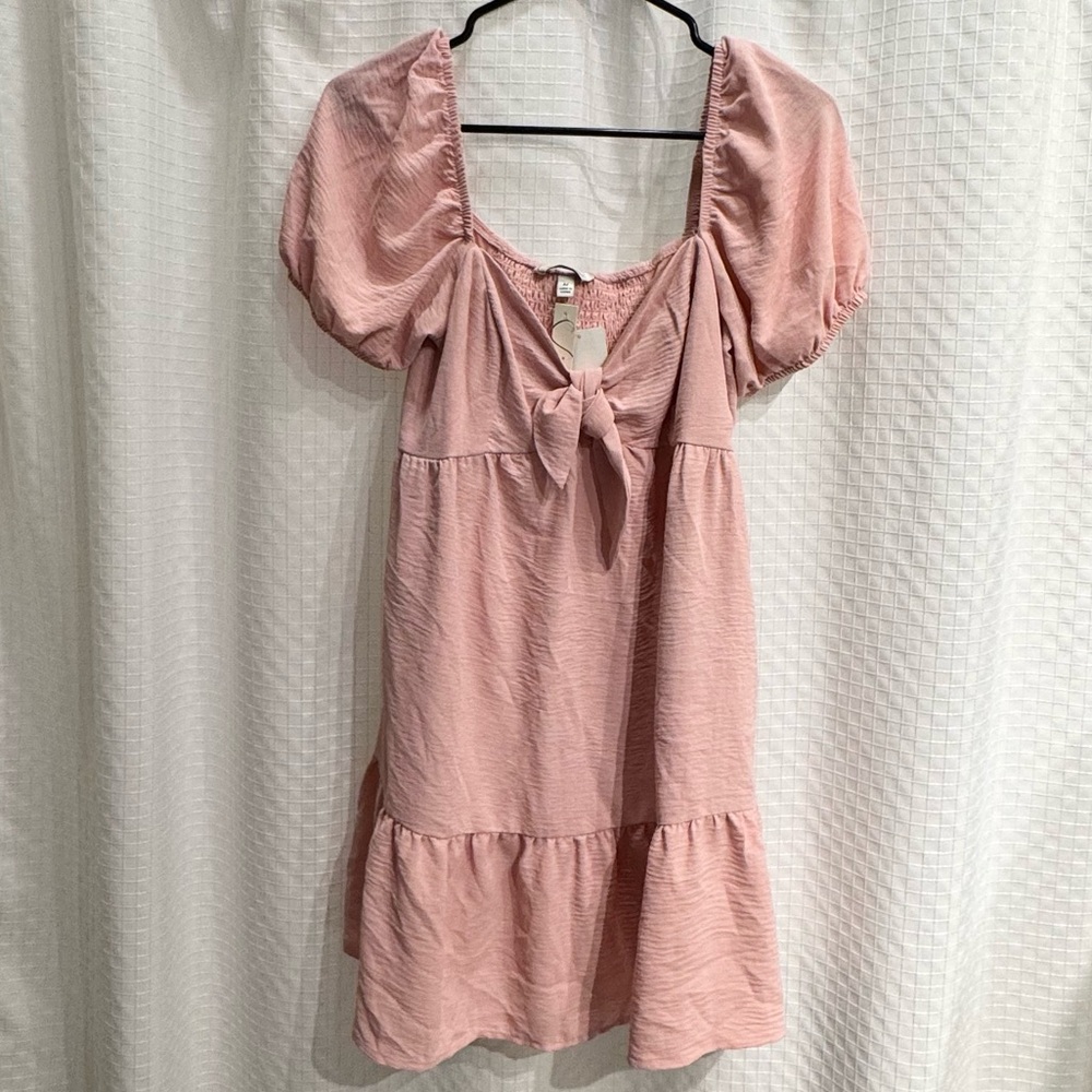 Speechless Dusty Pink Tie-Front Mini Dress